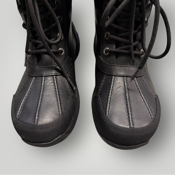 UGG Butte Shearling Boots Black Mens Sz 7 Women’s 9 - Picture 3 of 14